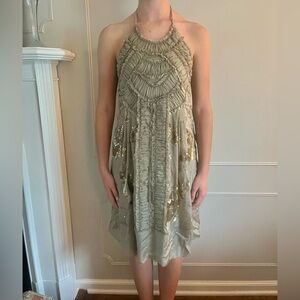 Saks Fifth Avenue taupe Philosophy dress